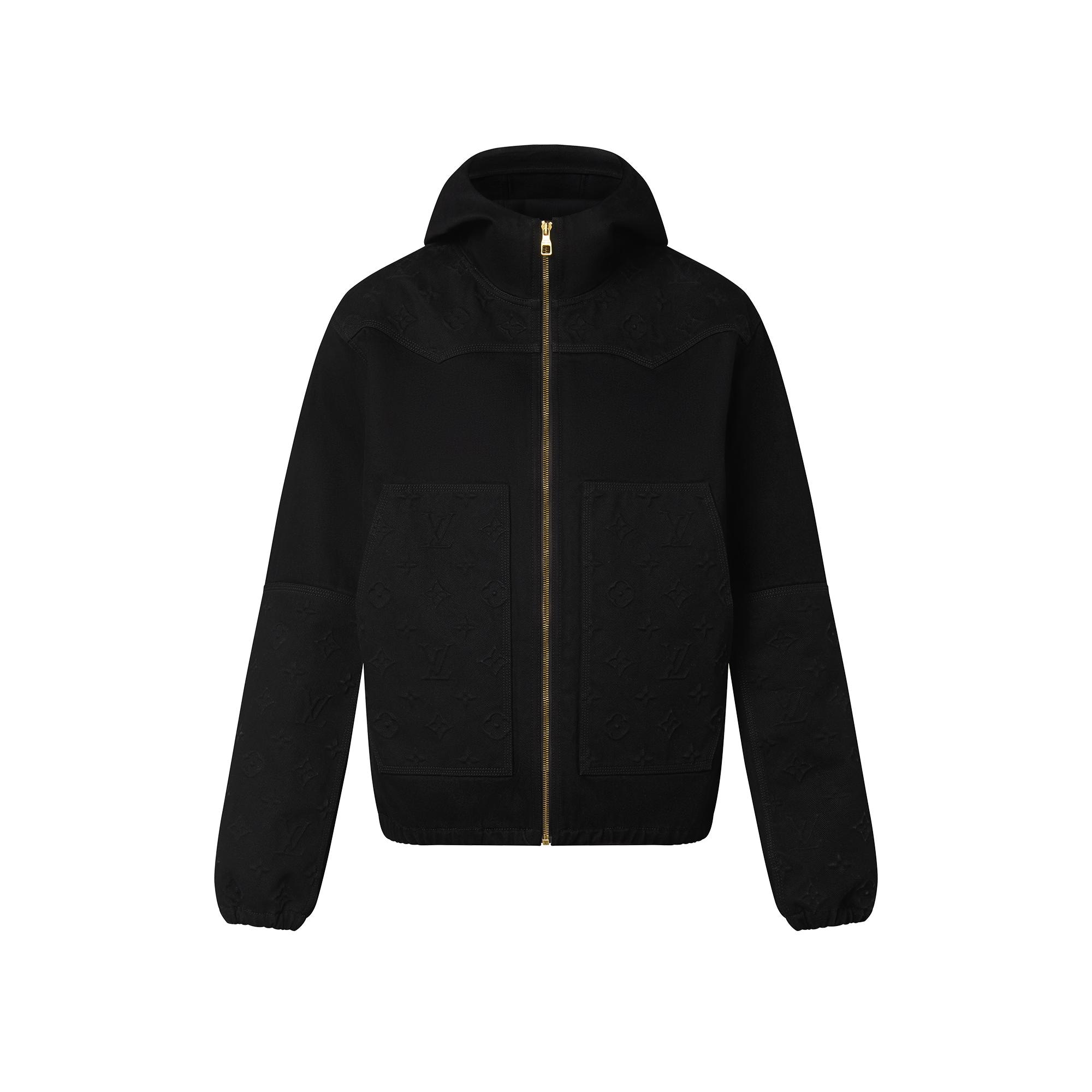 Louis Vuitton フード付きジャケット ブラック 男女兼用 Monogram Detail Hooded Denim Jacket - Ready-to-Wear | LOUIS VUITTON ®